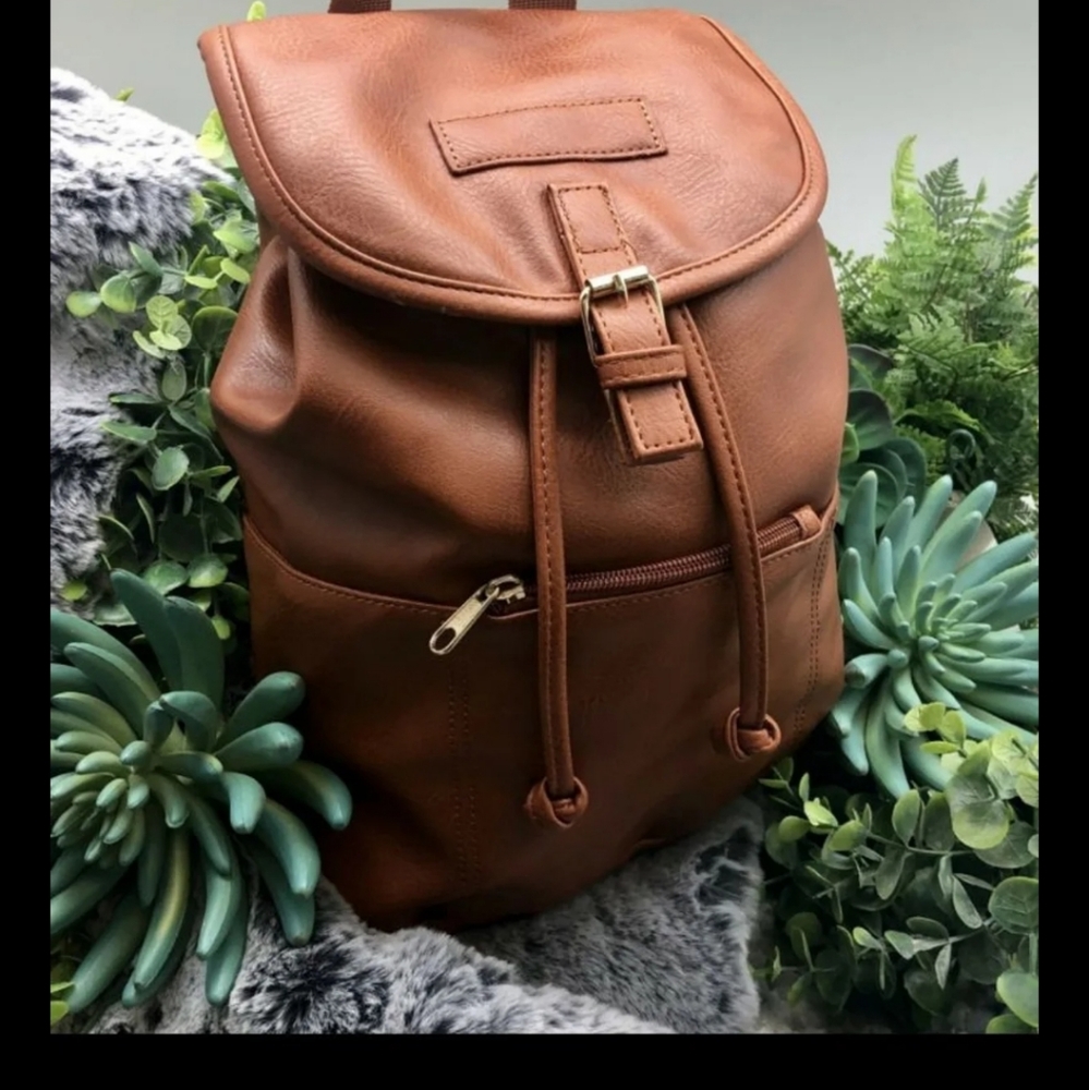 Brown backpack purse